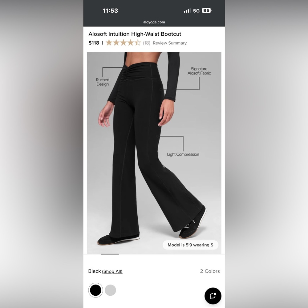 ALO Yoga Black Flare Pants
